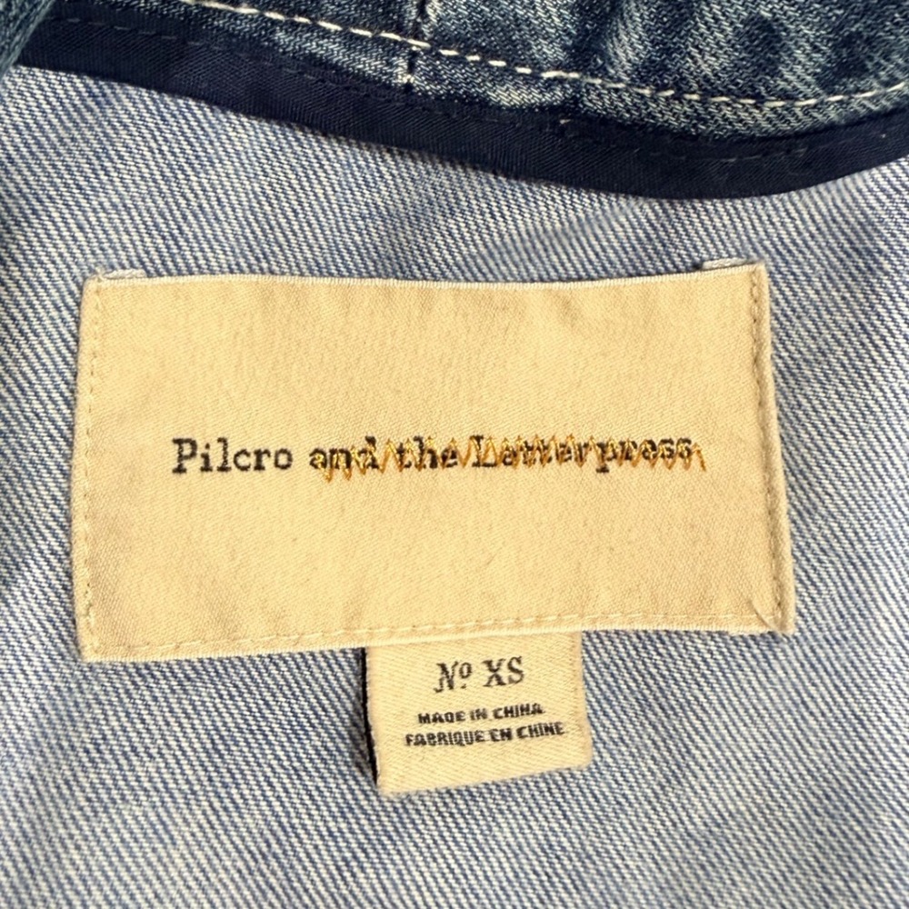 Pilcro and the Letterpress Patchwork Denim Oversized Jacket Colorblock XS - Picture 7 of 7